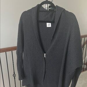 CAbi Black Ribbed Cardigan Sweater